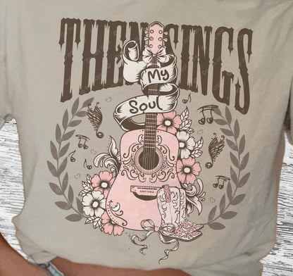 T-Shirt Tee's Or Sweatshirt  Western Christian - Then Sings My Soul