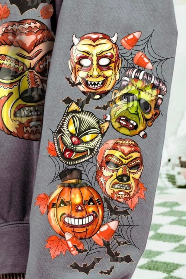 T-Shirt Or Sweatshirt  Fall  Halloween Spooky Season pumpkins and Masks