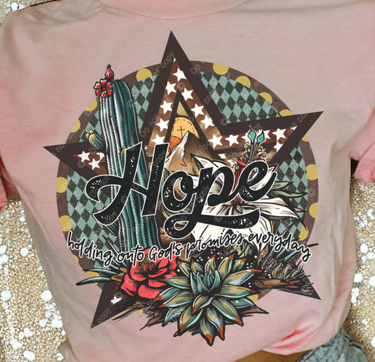 T-Shirt Tee Or Sweatshirt Summer Christian Hold Onto Gods HOPE