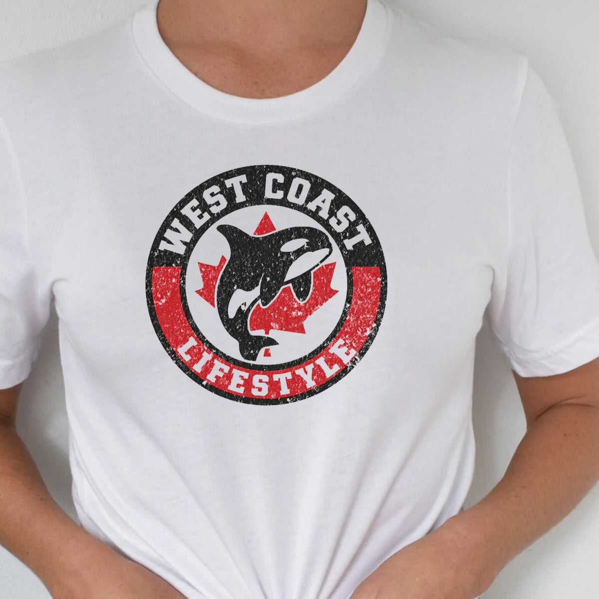 DTF Transfer West Coast Lifestyle – Orca Whale & Maple Leaf Circle Des ...