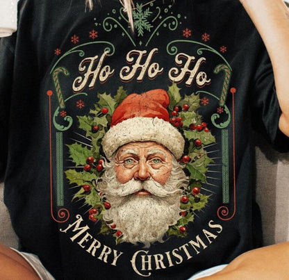 DTF Transfer Christmas HO HO HO Merry Christmas Vintage