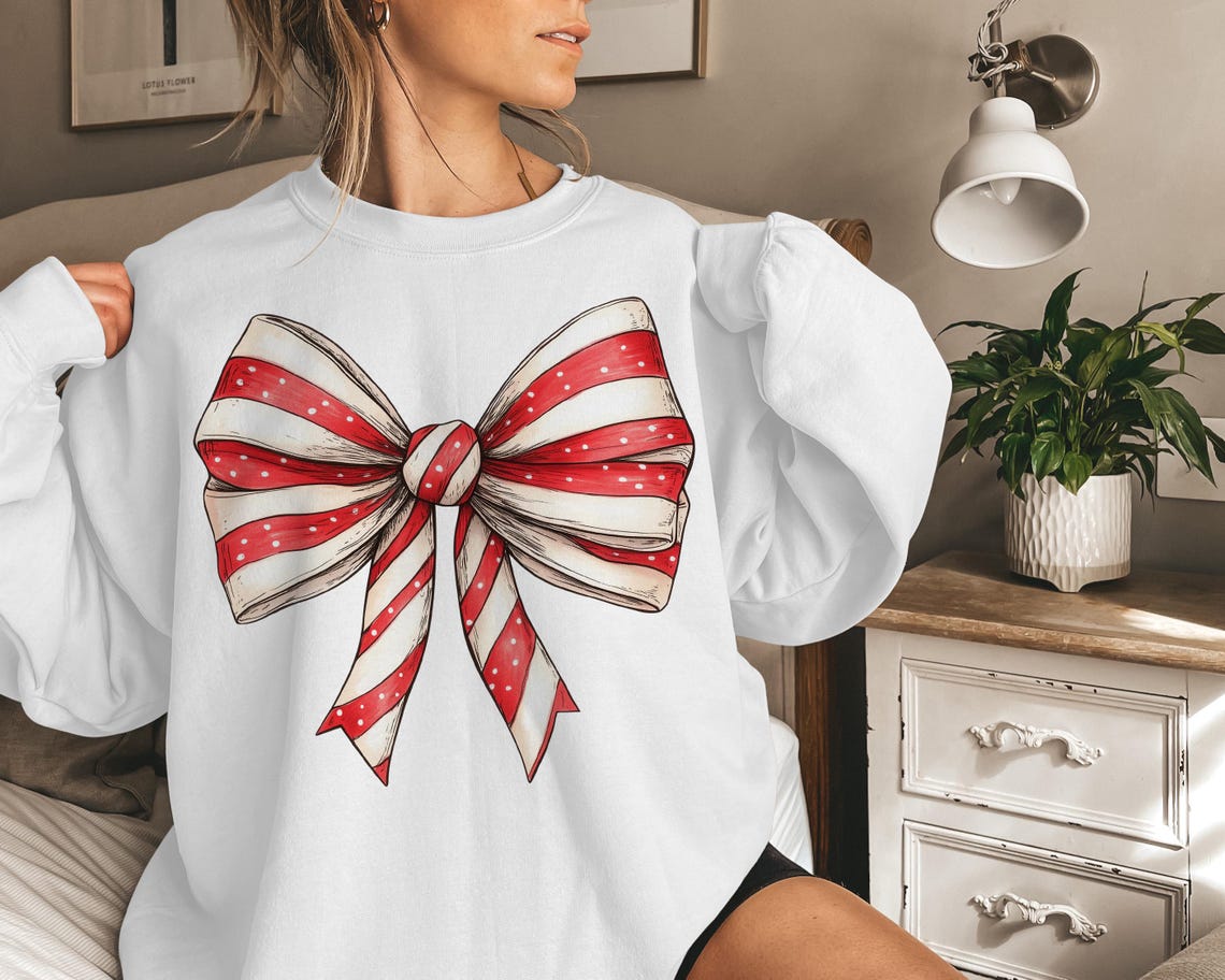 Sweatshirt Hoodie Or T-Shirt Christmas Cute Christmas Bow