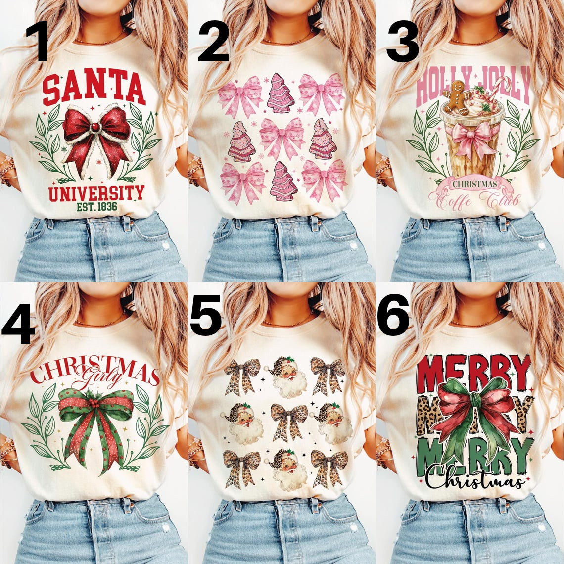 DTF Transfer Christmas Bungle  Six Designs To Pick