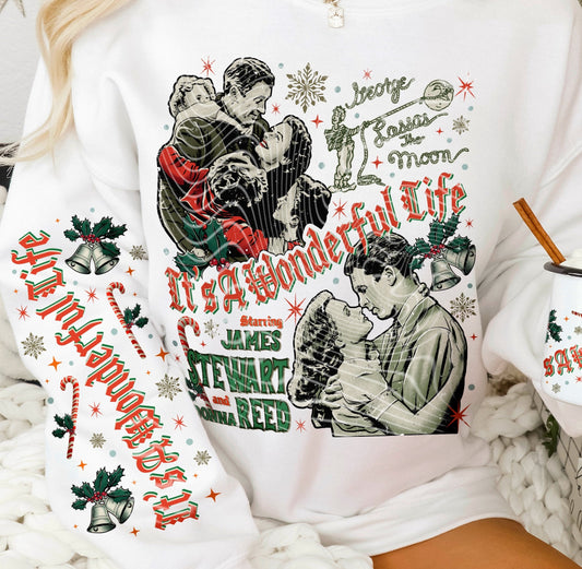 DTF Transfer Christmas Its a Wonderful Life Parody Sleeve Print Offered