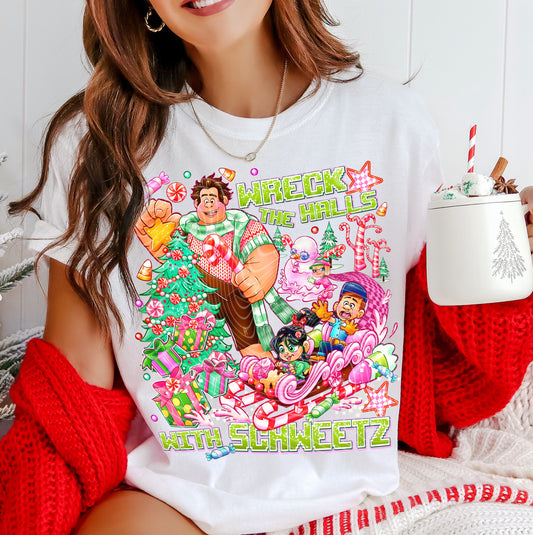 DTF Transfer Wreck the Halls with Schweeetz – Holiday Candy Chaos Design