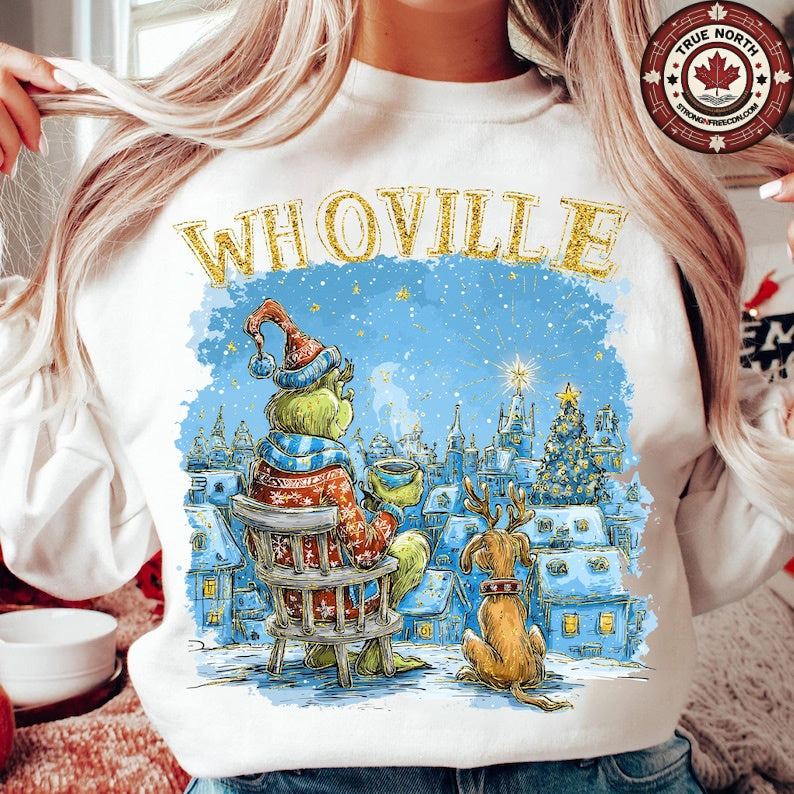Sweatshirt  Christmas Town Cozy Night Sweater Design