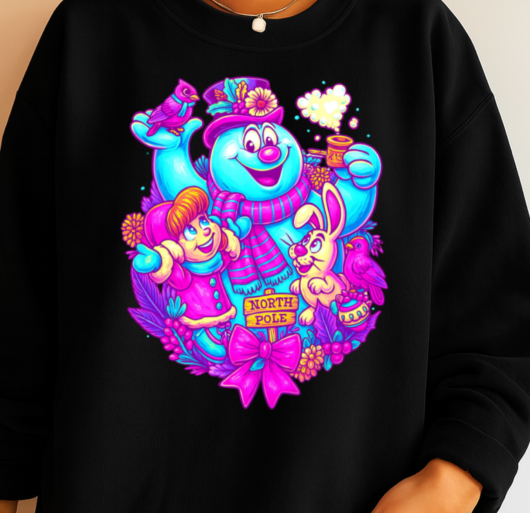DTF Transfer Frosty Holiday Glow Christmas friends