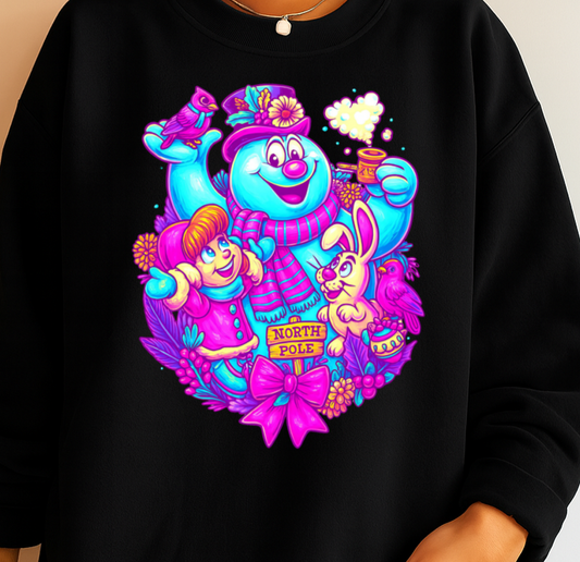 DTF Transfer Frosty Holiday Glow Christmas friends