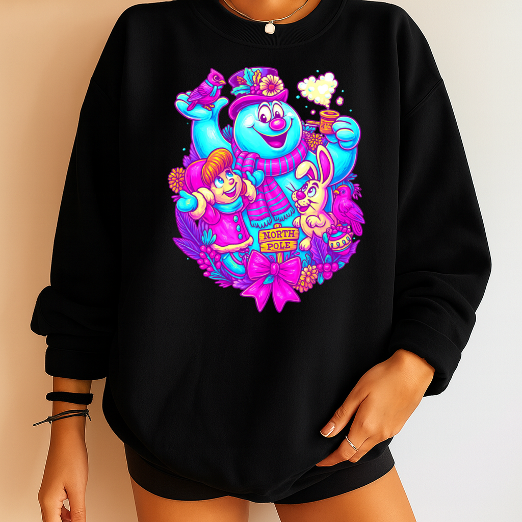 DTF Transfer Frosty Holiday Glow Christmas friends