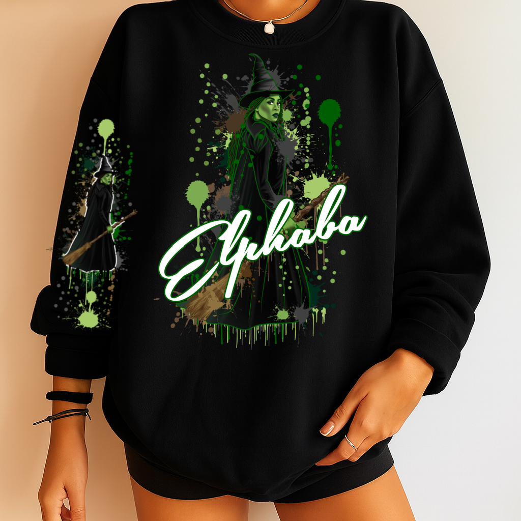 DTF Transfer Elphabaa Green Witch Splatter Graphic