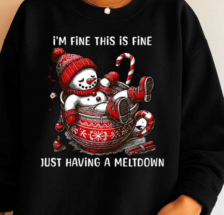 DTF Transfer Holiday Meltdown ,Festive Chaos, But Make It Cozy
