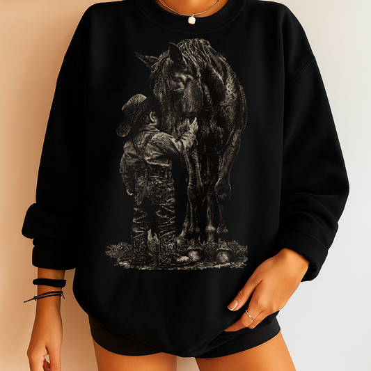 DTF Transfer Halftone Cowboy BOY & Horse Western Ranch