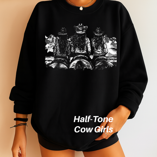 DTF Transfer Halftone Cowgirls Western Rodeo