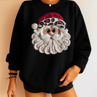 DTF Transfer – Leopard Santa Christmas Wool Effect