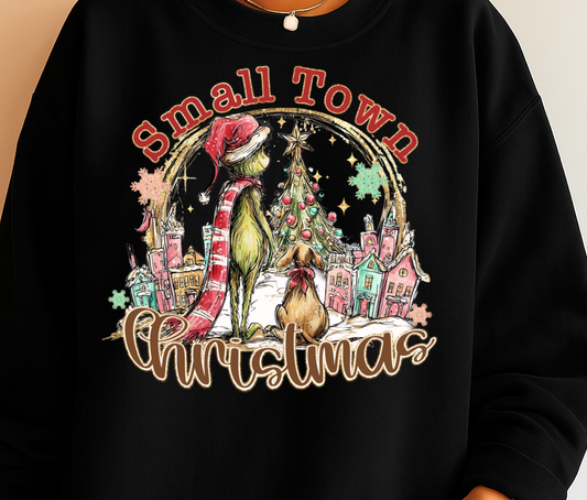 DTF Transfer Small Town Christmas Green Guy Holiday