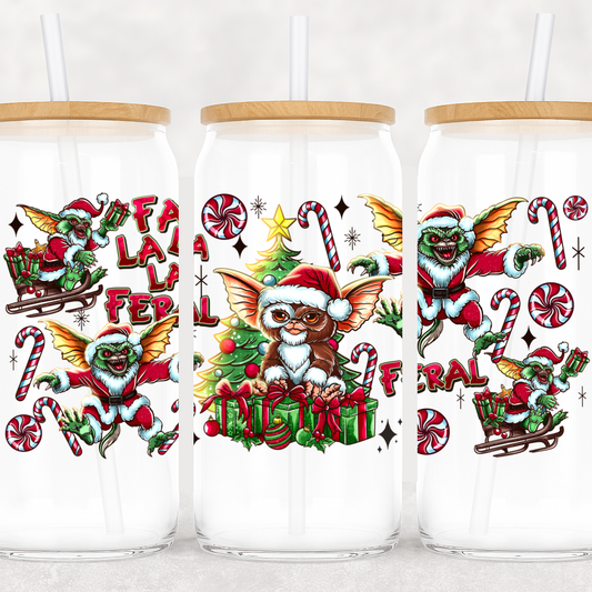 Feral & Festive UV DTF Cup Wrap – Gremlinn Holiday Chaos Edition