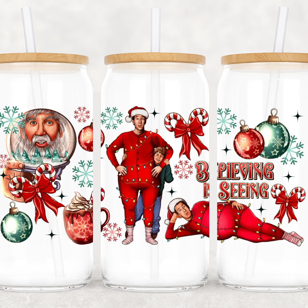UV DTF Santa Clause Cup Wrap – Believing is Seeing Edition