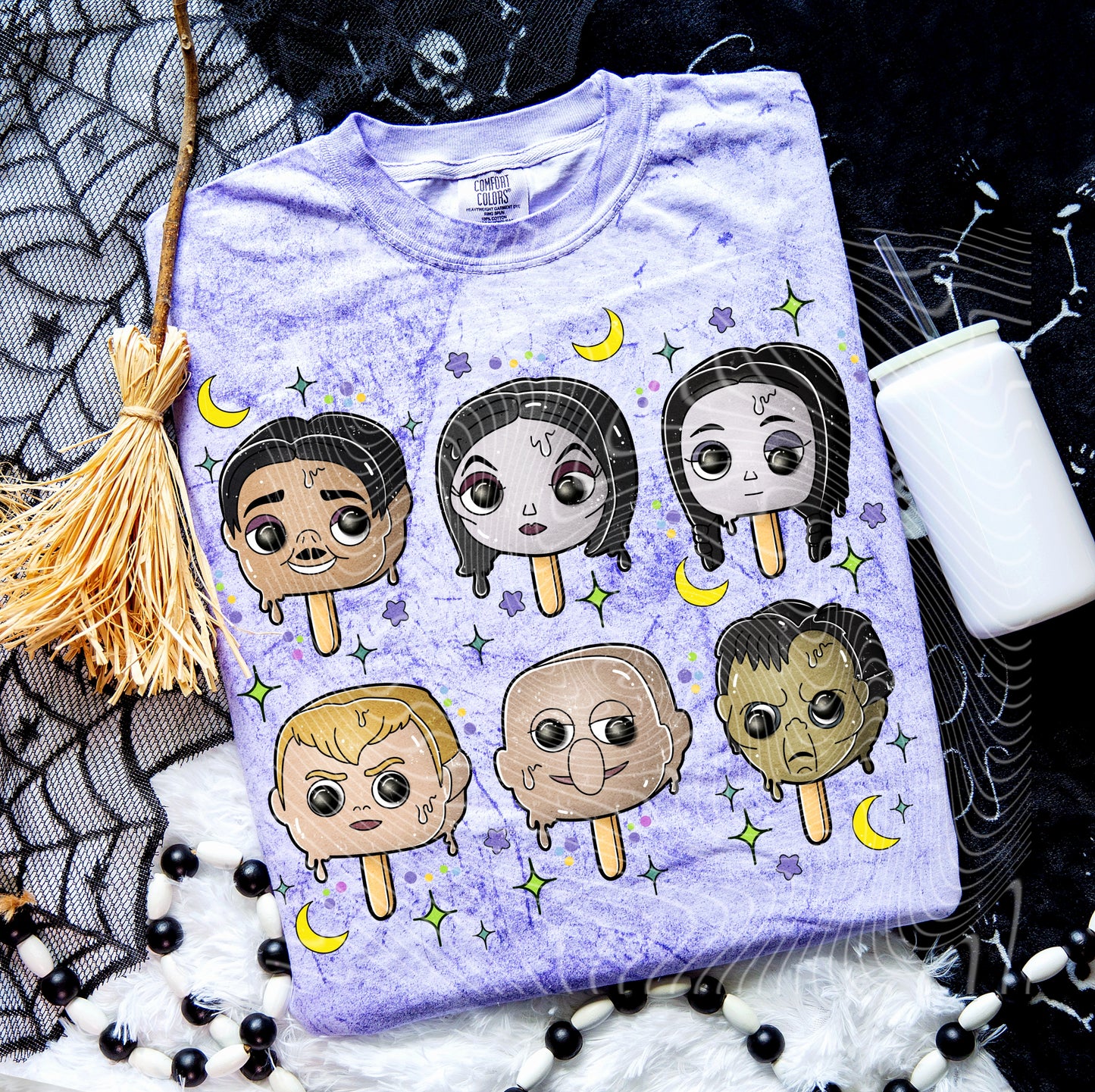 DTF Transfer Fall Halloween Popsicle Design Adams Fam!ly Parody