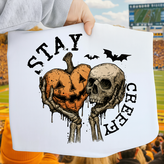DTF Transfer Halloween Stay Creepy Skull & Pumpkin