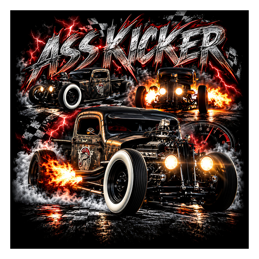 Hot rod racing artwork