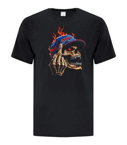 DTF Transfer 32 Skull Football Halftone - For Darks T-Shirts  Only