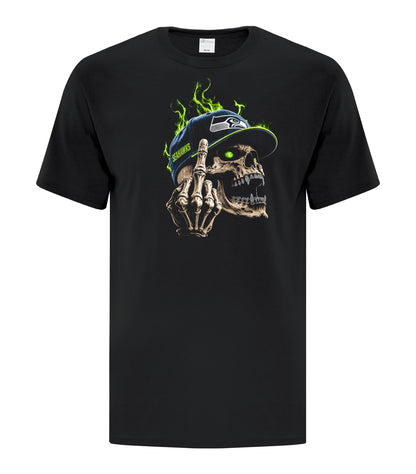 DTF Transfer 32 Skull Football Halftone - For Darks T-Shirts  Only