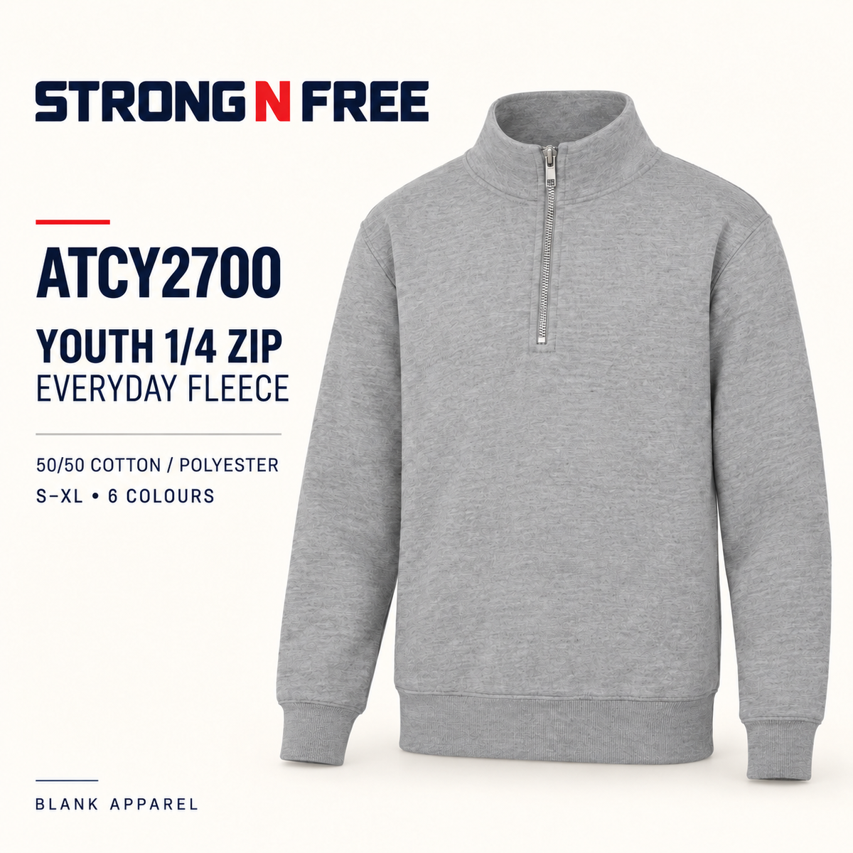 ATCY2700 Everyday Fleece Youth Quarter Zip – Strong N Free featured image