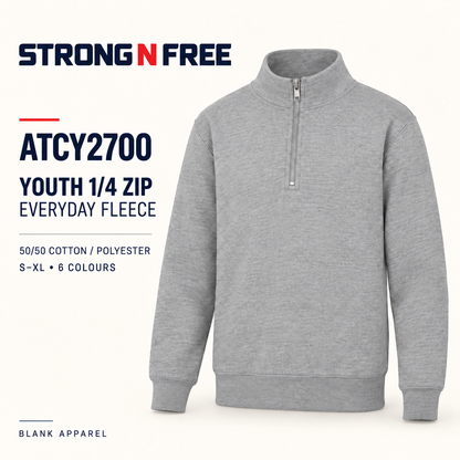 ATCY2700 Everyday Fleece Youth Quarter Zip – Strong N Free featured image
