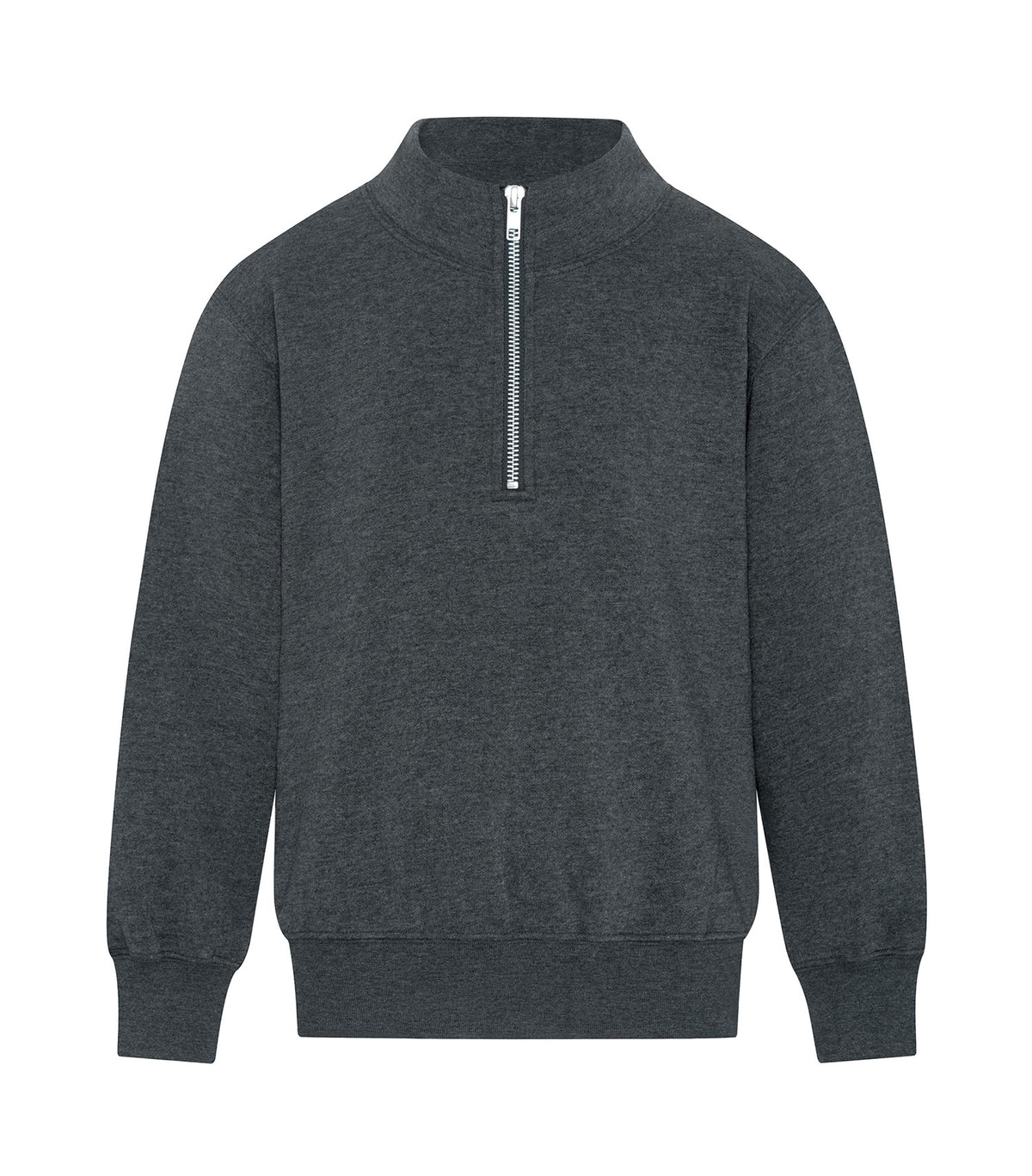 ATCY2700 youth quarter-zip sweatshirt – team dark heather front view