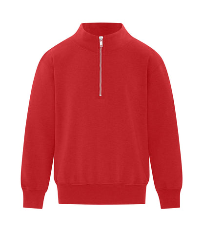 ATCY2700 youth quarter-zip sweatshirt – team red front view