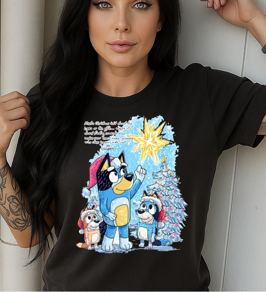 DTF Transfer – Christmas Dog Family Under the Star