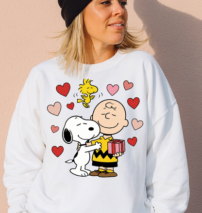 DTF Transfer Cartoon Charlie B & Puppy & Bird With Hearts