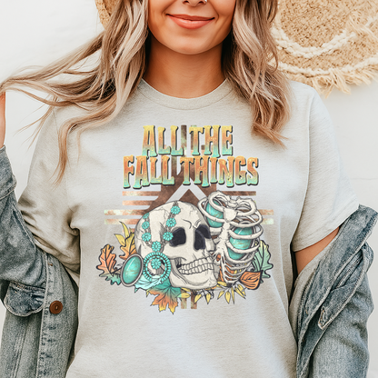 Sweatshirt Hoody Crewneck All The Fall Things Western Fall Skull