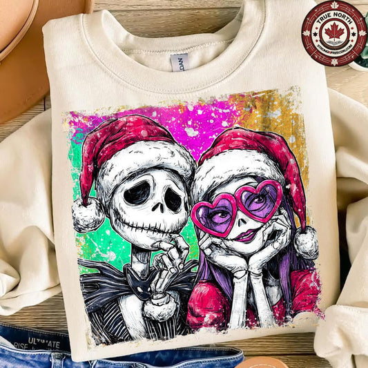 Sweatshirt Or Hoodie  Christmas Jack & Sally – Santa Hats