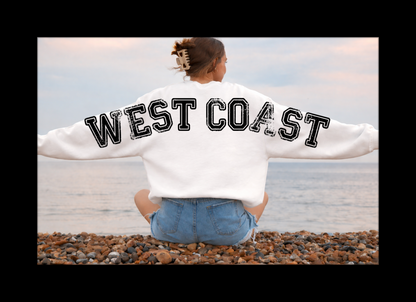DTF Transfer West Coast Oversized Back Print Sweatshirt – Vintage Coastal Style