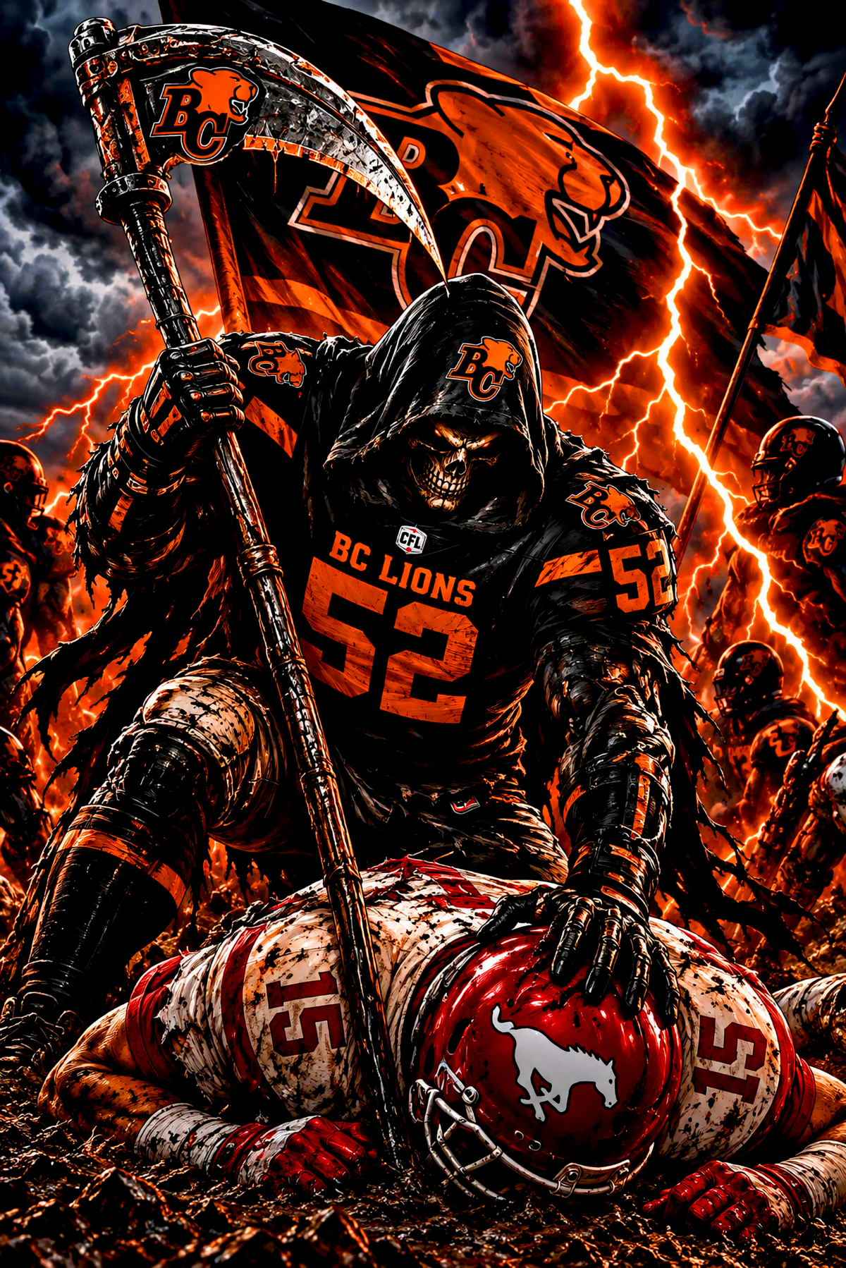 BC Lions reaper artwork