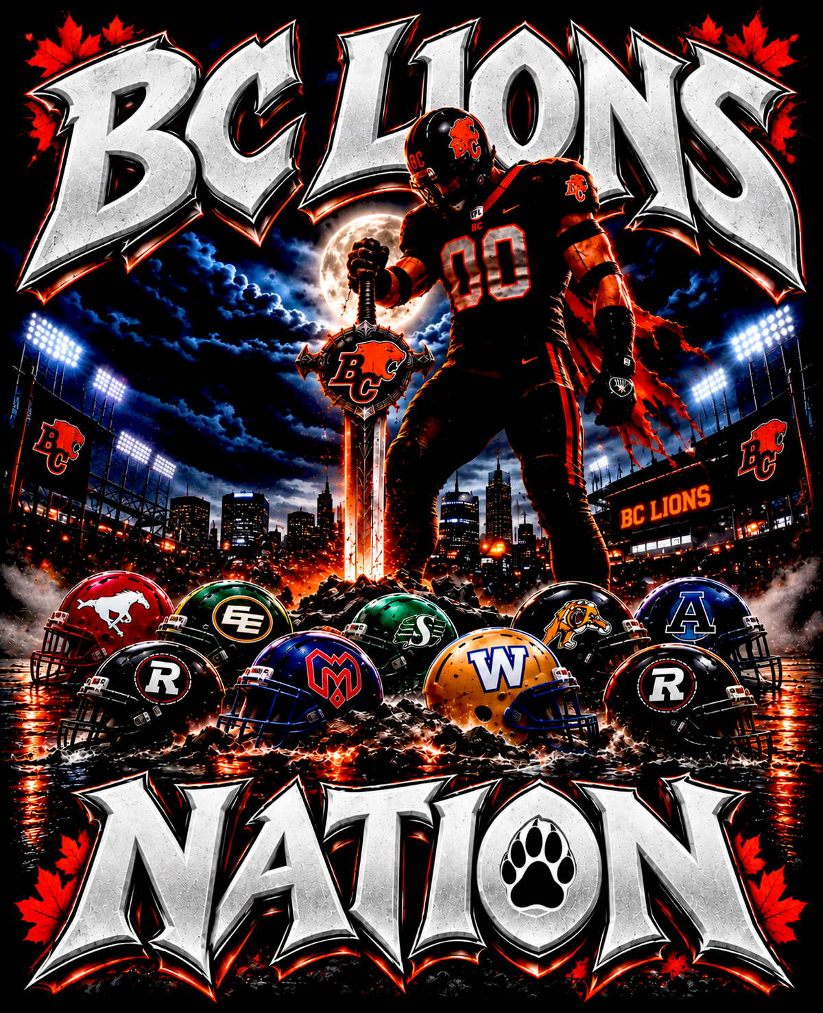 BC Lions Nation football artwork