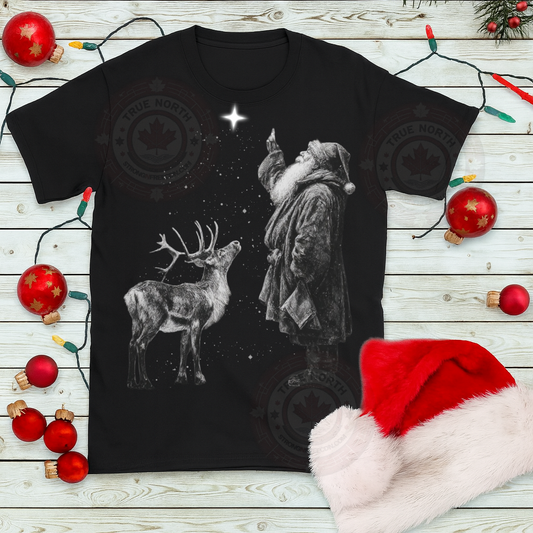 DTF Transfer – Santa & Reindeer Christmas Night Design