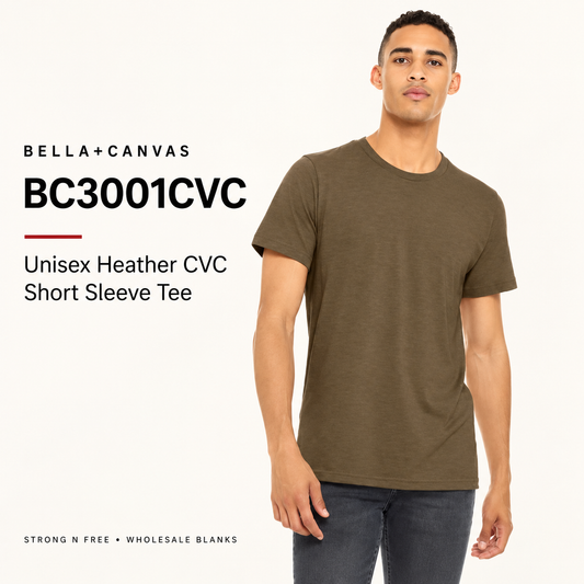 Bella Canvas BC3001CVC Unisex Heather CVC Short Sleeve Tee — Wholesale Blanks