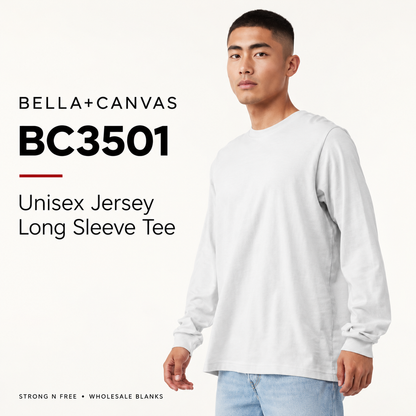 Bella Canvas BC3501 Unisex Jersey Long Sleeve Tee — Wholesale Blanks