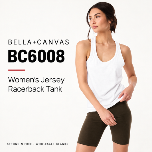 Bella Canvas BC6008 Women's Jersey Racerback Tank — Wholesale Blanks
