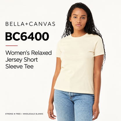 Bella Canvas BC6400 Women's Relaxed Jersey Short Sleeve Tee — Wholesale Blanks