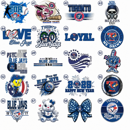 Toronto baseball DTF transfer design choices 40 through 59