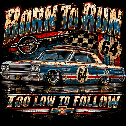 DTF Transfer Halftone - Born to Run 1964 Chevrolet Impala