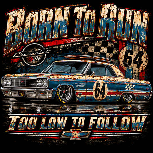 DTF Transfer Halftone - Born to Run 1964 Chevrolet Impala