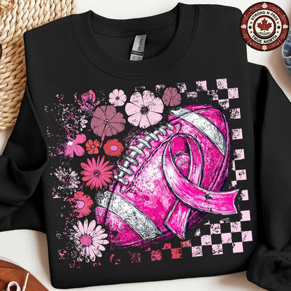 Retro Football Pink Out Tackle Breast Cancer ready-to-press DTF transfer photo 1