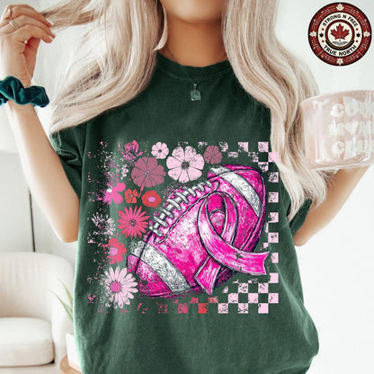 Retro Football Pink Out Tackle Breast Cancer ready-to-press DTF transfer photo 3