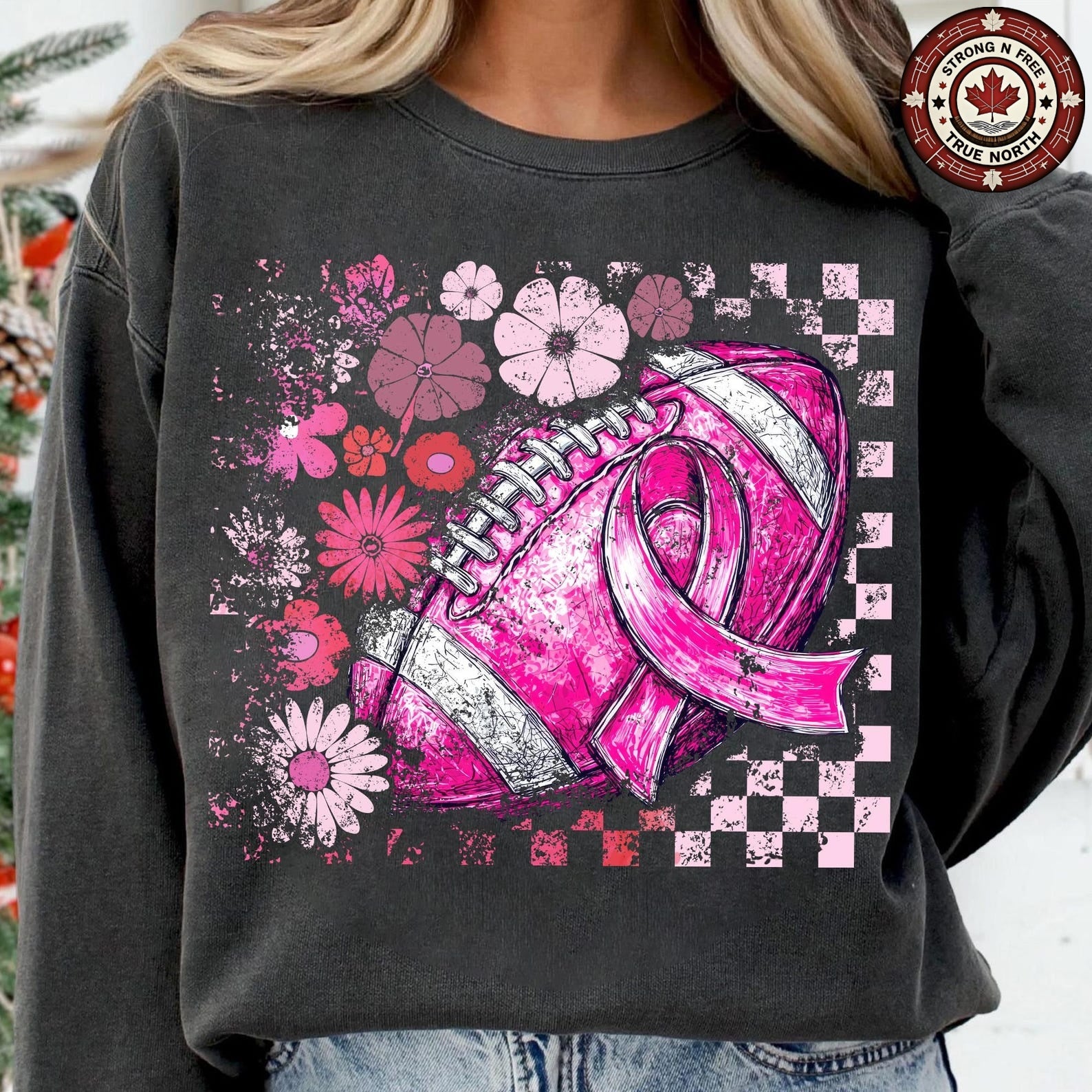 Retro Football Pink Out Tackle Breast Cancer ready-to-press DTF transfer photo 6