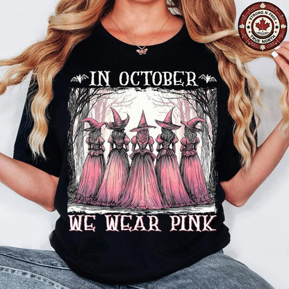 In October We Wear Pink Retro Witches ready-to-press DTF transfer photo 5