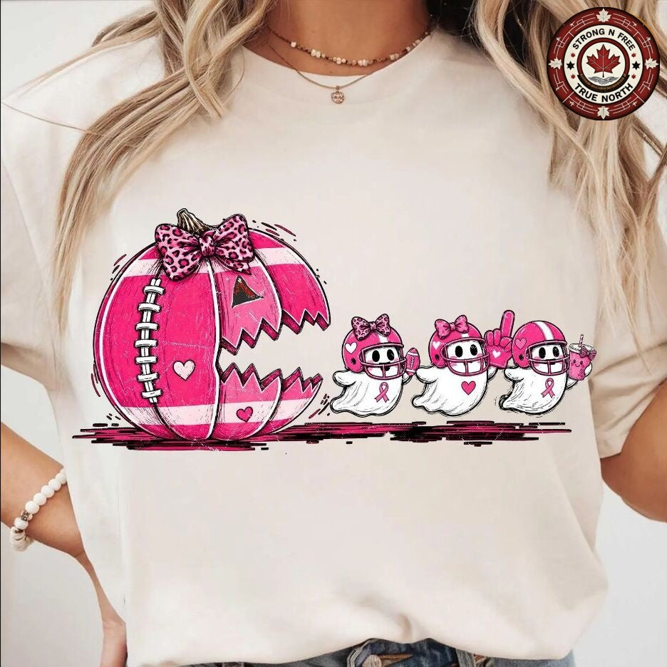 Cute Football Tackle Breast Cancer Stick Figures ready-to-press DTF transfer photo 3